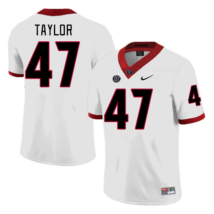 #47 Will Taylor Georgia Bulldogs Jerseys Football Stitched-Retro White